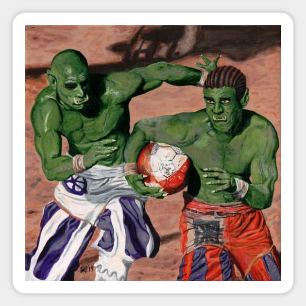 Orc Monsters Fantasy Illustration Magnet by Helms Art Creations